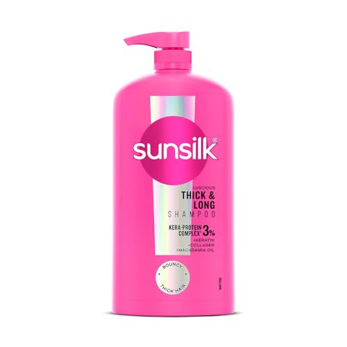 Sunsilk Luscious Thick & Long Shampoo 1L || with 3% KERA-PROTEIN COMPLEX for Thicker, F…