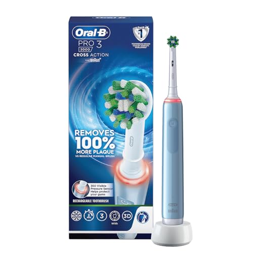 Oral-B Pro 3 Rechargeable Rotating Electric Toothbrush for Adults | 3 Cleaning Modes wi…