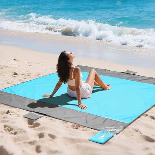 covacure Nylon Extra Large Beach Blanket Sandproof Waterproof - 108"x85" for 7-8 Adults…