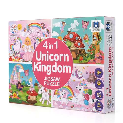 RATNA'S 4 in 1 Unicorn Kingdom Jigsaw Puzzle for Kids |A Perfect Puzzle for Little Hand…