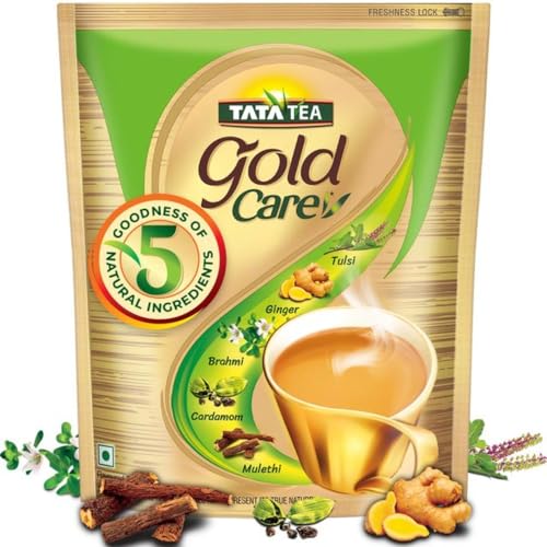 Tata Tea Gold Care 1kg, Rich in Taste, Goodness of Elaichi, Ginger, Tulsi, Brahmi & Mul…