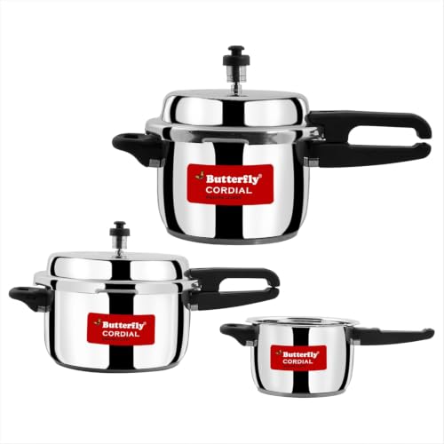 Butterfly Cordial 2L, 3L & 5L SS Pressure Cooker Combo | Stainless Steel | Induction &…