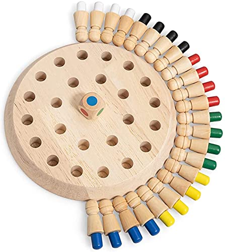 SHINETOY Wooden Memory Match Stick Chess Game – Colorful Matching Block Board Game for…