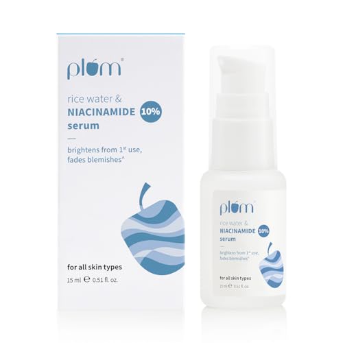 Plum 10% Niacinamide Serum with Rice Water | Provides Clear, Glowing & Brightening Skin…