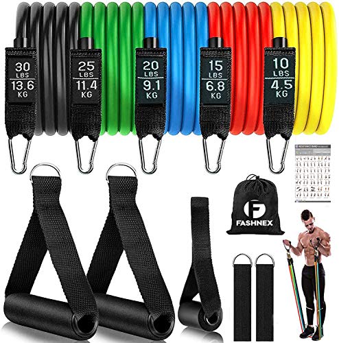 Fashnex Resistance Bands Set for Exercise, Stretching and Workout Toning Tube Kit with…