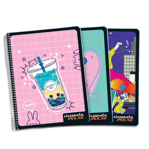 Classmate Pulse Long Book Ruled Notebook 180 Pages Single Line 29.7x21cm Wiro Binding P…
