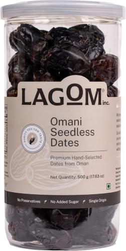 Lagom Omani Seedless Dates 500g | Premium Pitted Khajoor from Oman | Soft, Naturally Sw…