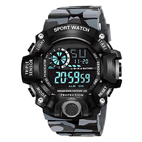 Shocknshop Digital Rubber Sports Multi Functional Black Dial Watch for Mens Boys -315GR…