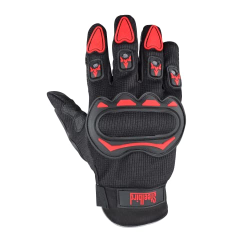 Steelbird Full Finger Bike Riding Gloves with Touch Screen Sensitivity at Thumb and Ind…
