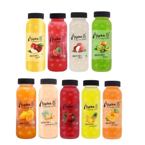 ALPHA 8 Juice High Fiber Real Natural Taste Juice (Combo- Pack of 12)