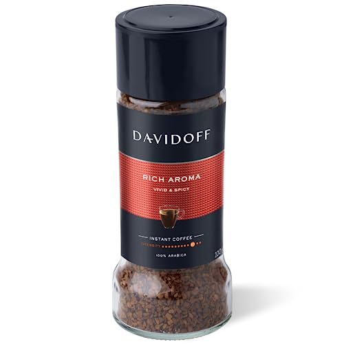 Davidoff Rich Aroma Instant Coffee 10/12 Intensity - Arabica, 100G, Granule, Glass Bott…