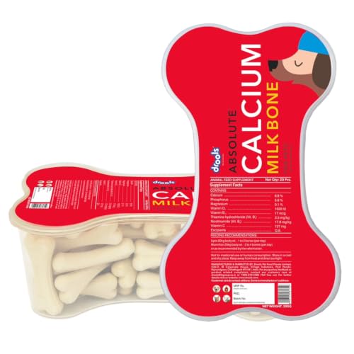 Drools Absolute Dog Bone Treats 300g 20 Pieces Jar | Milk Flavour | Strengthens Gums an…