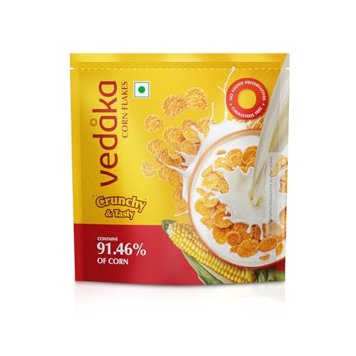 Amazon Brand - Vedaka Corn Flakes | 1.2 Kg | Super Saver Pack | Contains 91.46% of Corn…