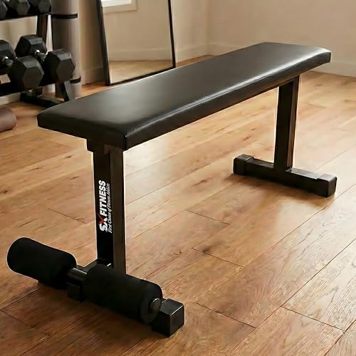 SX FITNESS Flat Leg Support Bench for Home Gym – Heavy Duty 290 Kg Capacity Workout Ben…
