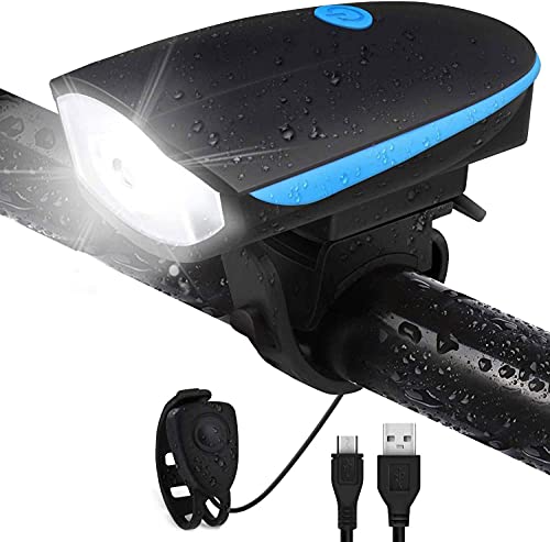 Techista 2-in-1 Rechargeable and Waterproof LED Cycle Front Lights (3 Modes) with Horn…
