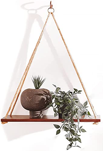 UHUD CRAFTS Hanging Shelves - Adjustable Rope Hanging Shelf, Wall Hanging Decor, Lightw…