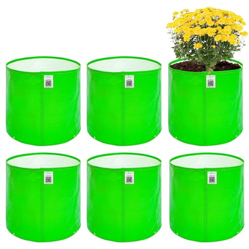 Anandi Green's HDPE Uv Protected 260 GSM Round Green Colour Plants Grow Bags Suitable f…