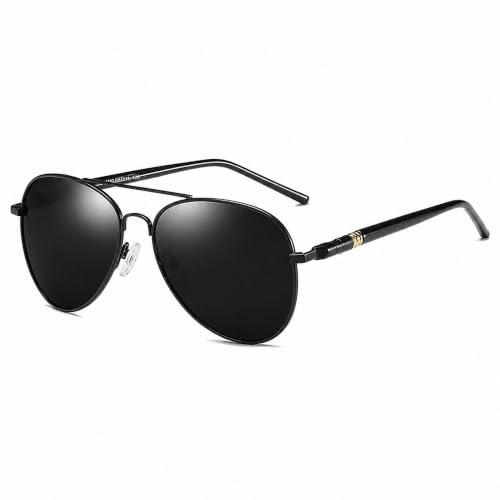 Dervin Unisex Adult Polarized Aviator Sunglasses (Black)