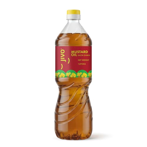 Jivo Cold Pressed Kachi Ghani Mustard Oil 1 Litre | High in Monounsaturated Fats (MUFA)…
