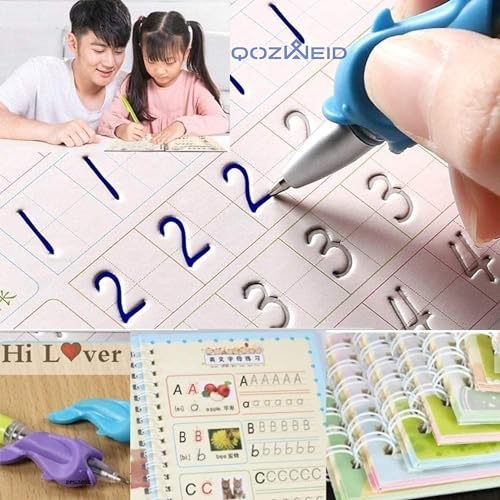 QOZWEID Magic Calligraphy, Homeschool Supplies, Preschool workbook, Numbers & English &…