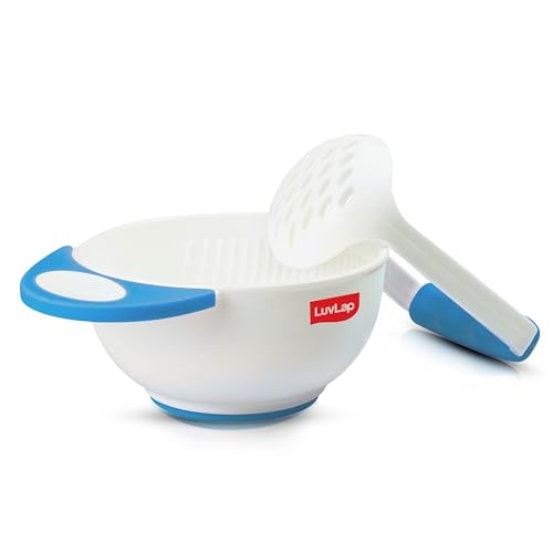 LuvLap Baby Food Grinding Cum Feeding Bowl, Portable Baby Food Masher & Serving Bowl fo…