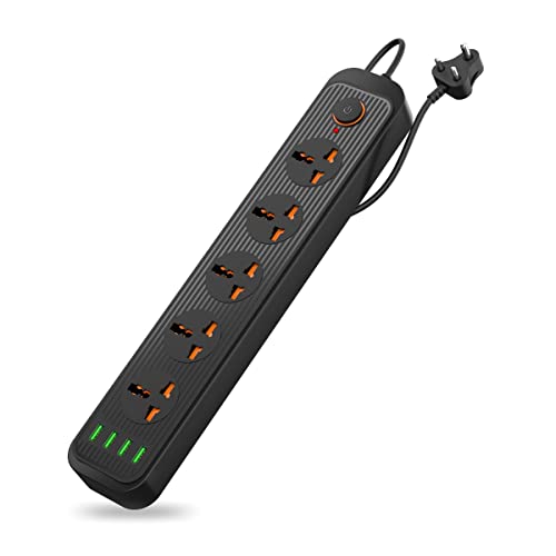 Portronics Power Plate 6 with 4 USB Port + 5 Power Sockets Extension Board, 2500W Power…