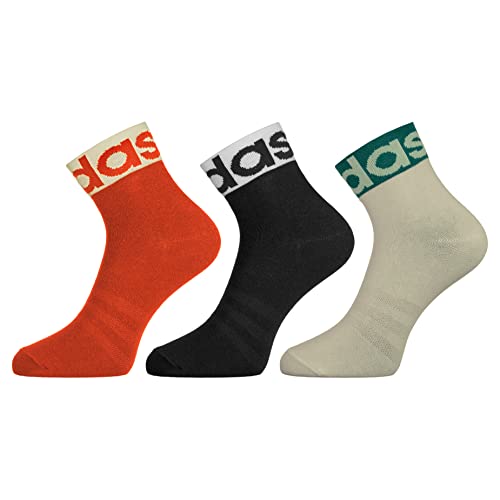 adidas Original Flat Knit Men Ankle Length Cotton Socks - 3 Pairs (6N, Ad-0341, Glory A…