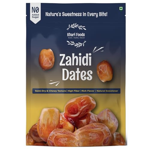 Khari Foods Premium Dried Zahidi Brown Dates, Khajur/Khajoor Dry Fruits, Energy Booster…