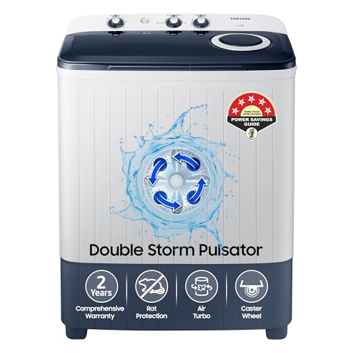 Samsung 6.5 kg, 5 star, Semi-Automatic Top Load Washing Machine (WT65R2200LL/TL, Air Tu…