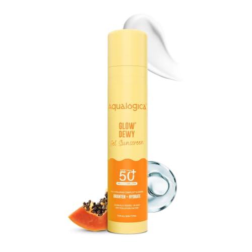 Aqualogica Glow+ Dewy Gel Sunscreen - 50 g | SPF 50+ PA++++ | In-Vivo Tested | New-age…