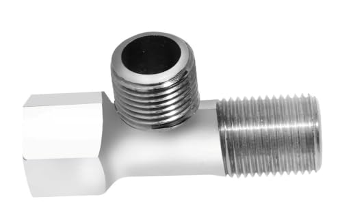KINIK® 1/2 Inch Male & Female Thread T-Type Connector Adapter Chrome Plated Brass Tee F…