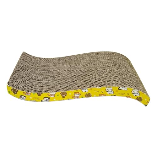 Goofy Tails Cat Scratch Pad with Catnip | Recycled Paper Corrugated Scratcher for Cats…