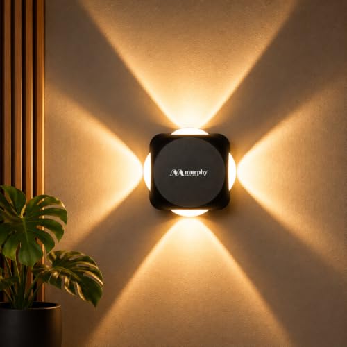 Murphy LED Outdoor Up/Down Wall Light - 6W, Warm White, (4 Multi-Directional Beams), IP…