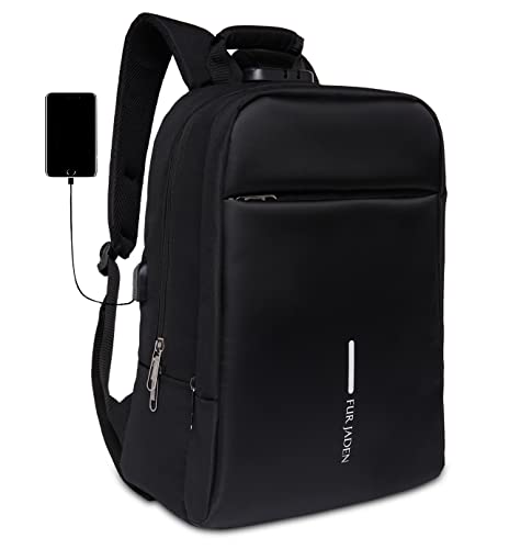 FUR JADEN Anti Theft Number Lock Backpack Bag with 15.6 Inch Laptop Compartment, USB Ch…