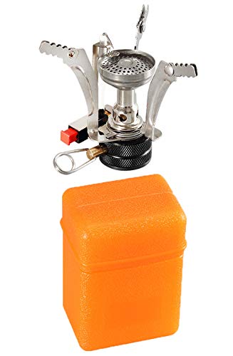 NEAR STOP Windproof Portable Backpacking Stove with Fuel Canister Adapter, Piezo Igniti…