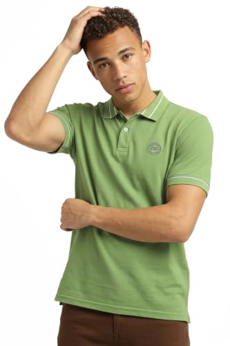 Peter England Men's Regular Fit Branded Insignia Half Sleeve Polo T-Shirt | Cotton Rich…