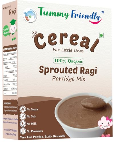 TummyFriendly Foods Certified Organic Sprouted Ragi Porridge Mix |Available in Trial Ba…