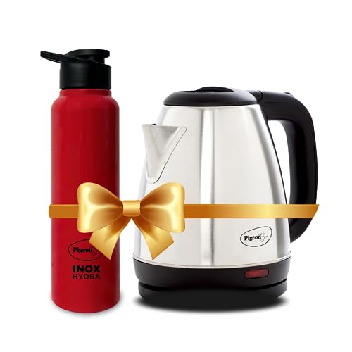 Pigeon 1.5 litre Hot Kettle and Stainless Steel Water Bottle Combo used for boiling Wat…