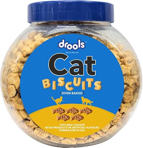 Drools Adult Cat Treat Biscuits 400g Jar | Real Chicken Flavour | Encourages Activity |…