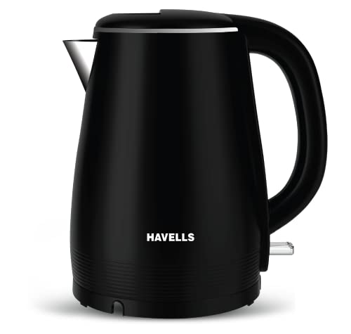 Havells Electric Kettle Altro 1250 Watts 1.5 liters, Double Layered Cool Touch Outer Bo…