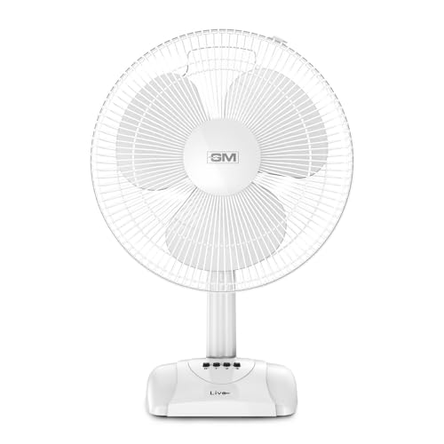 GM Livo Plus NS Table Fan | 400MM Sweep Size | 1400 RPM Aerodynamic Blade Design for Hi…