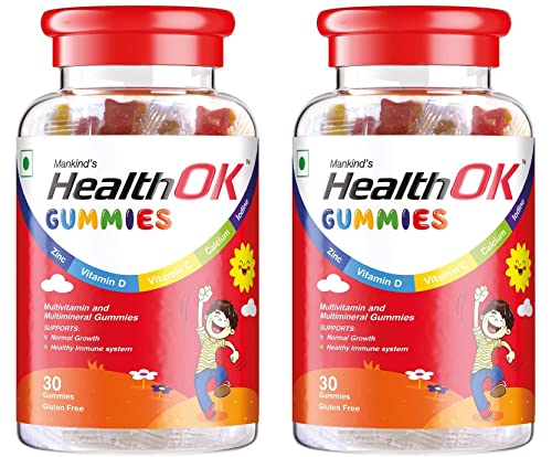 Health Ok Mankind Gummies, Multivitamin and Multimineral for Kids, Supports Normal Grow…