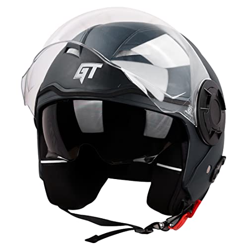 Steelbird SBH-31 GT Dashing ISI Certified Open Face Helmet for Men and Women with Inner…