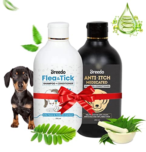 Breedo Flea and Tick Dog Shampoo+Anti-Itch Dog Shampoo|Ditch to Itch 500ml | Dog Shampo…