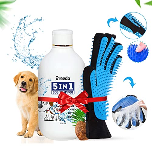 Breedo Dog Need (Combo Of 2) 5In1 Shampoo Plus Conditioner + Gloves Allergy Relief, Con…