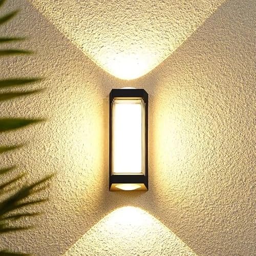 blissbells Modern LED Up Down Wall Light | Black Rectangular Decorative Wall Lamp for I…
