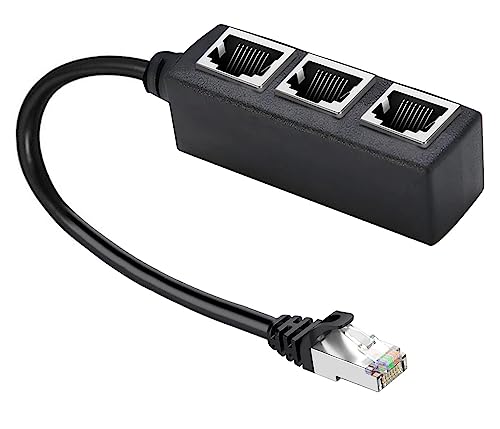 RJ45 Ethernet Splitter Cable, HRIOEKAX RJ45 Y Splitter Adapter 1 to 3 Port Ethernet Swi…