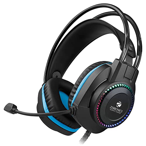 Zebronics Jet Premium Wired Gaming On Ear Headphone with LED Light for earcups, 40mm Ne…
