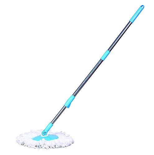 Esquire 360° Bucket Spin Mop Stick (Blue) with Microfiber Refill