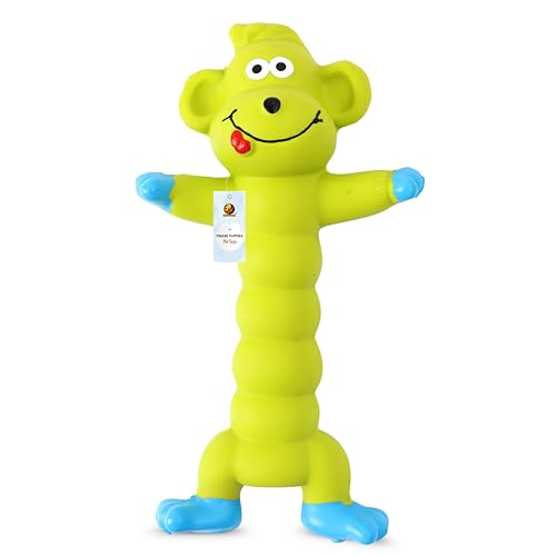 Foodie Puppies Interactive Latex Squeaky Chew Dog Toy - (Green Monkey, 20cm) | Small to…